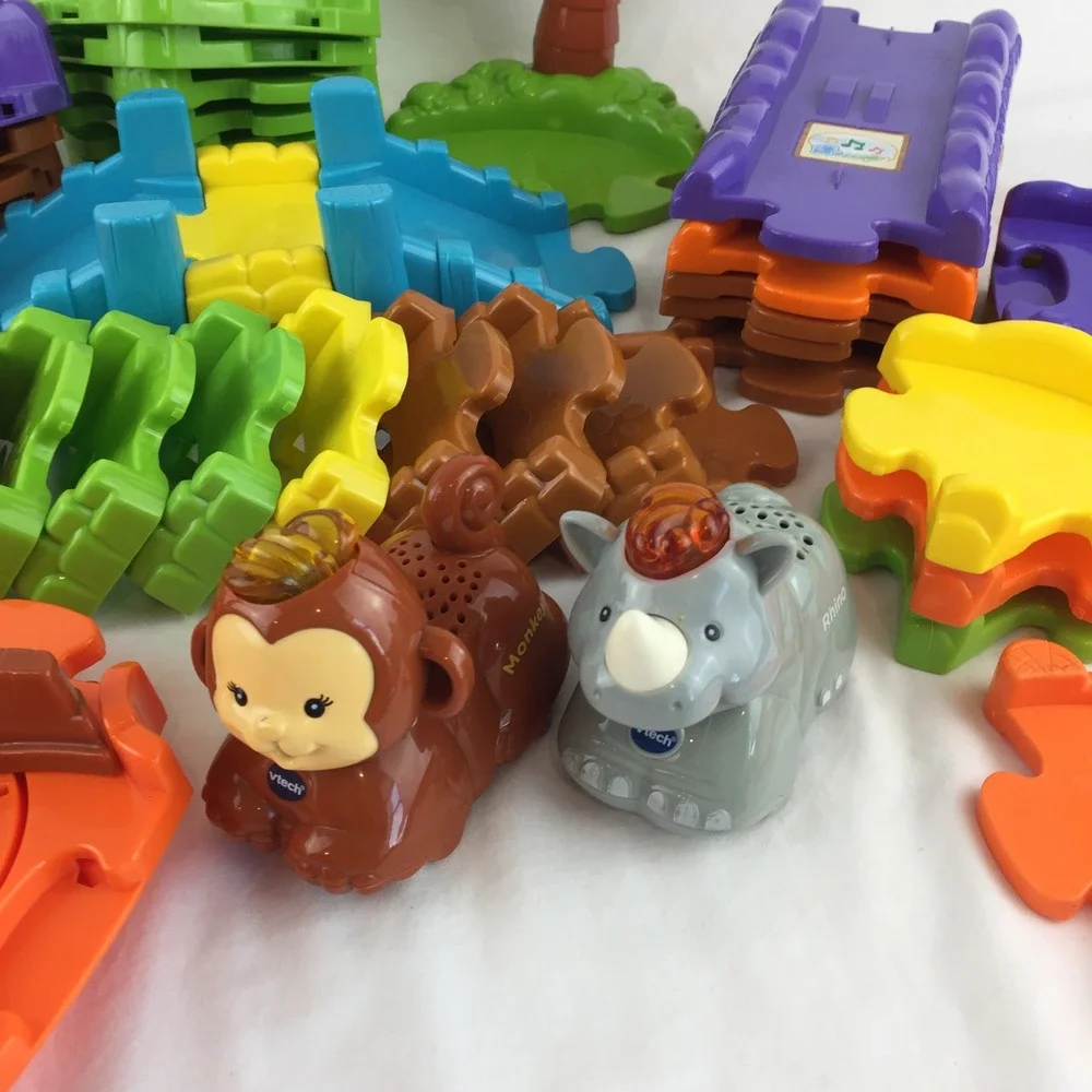 VTech Go Go Smart Animals Monkey Rhino Figures 55 Track Pieces Tested